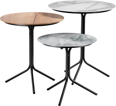 Комплект журнальных столиков Woodville Рускус / 500013 (белый мрамор/серый мрамор/галифакс)