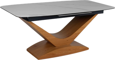 Обеденный стол Signal Dolce Ceramic Statuario Venato 180-240x95x76 (белый/дуб)