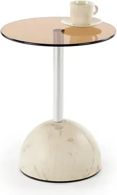 Журнальный столик Halmar Ariana (бежевый мрамор/коричневый)
