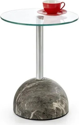 Журнальный столик Halmar Ariana (серый мрамор/прозрачный)