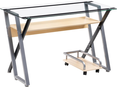 Компьютерный стол Woodville Gunar / 11976 (Silver Gray/Clear Glass)