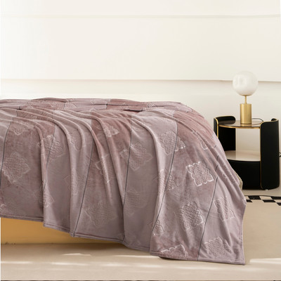 Плед Karven Фланель Евро / PL008 SOLID EMBOSS v1/Powder