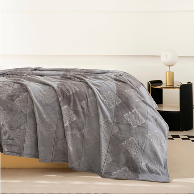 Плед Karven Фланель Евро / PL008 SOLID EMBOSS v4/Grey