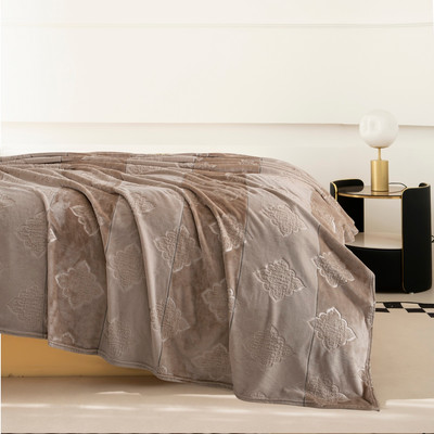 Плед Karven Фланель Евро / PL008 SOLID EMBOSS v6/Coffee