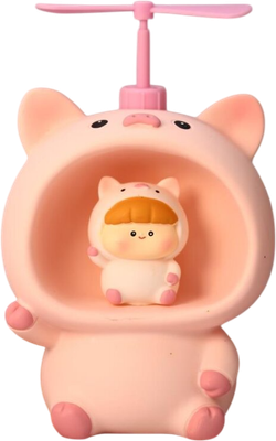 Ночник ILikeGift Baby pig fan / 1041-15B (розовый)