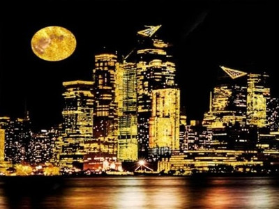 Картина по номерам ILikeGift Ночной город / BHR0583