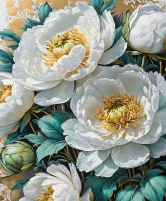 Картина по номерам ILikeGift Белые цветы / QHR0003