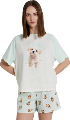 Пижама Mark Formelle 592535 (р.164/170-96-102, светло-молочный/собачки на светлой мяте)