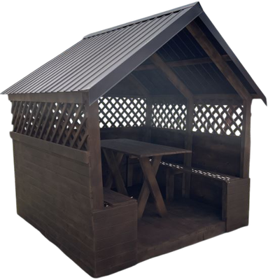 Беседка КомфортПром С двухскатной крышей 2x2метра / 102222223