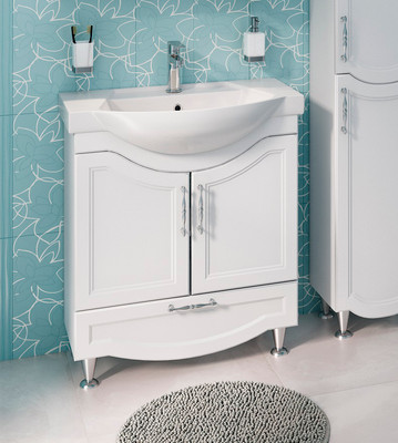 Тумба под умывальник Runo Неаполь 75 (напольная, белый)