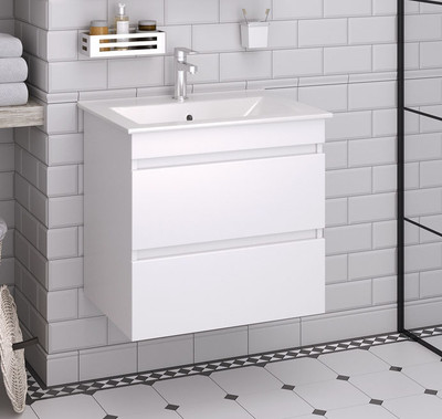 Тумба под умывальник Runo Манхэттен 65 (подвесная, белый)