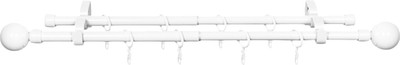 Карниз для штор Lm Decor Сфера раздвижной 16/19мм 1.6-3.0м 2-х рядный (белый глянец)