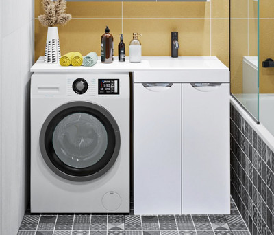 Тумба под умывальник Runo Лира 60 (напольная, белый)