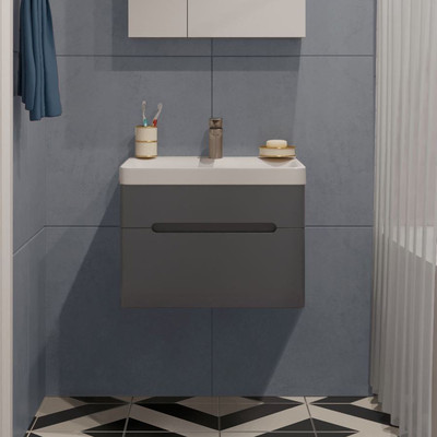 Тумба под умывальник Runo Парма 60 (подвесная, графит)