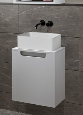 Тумба под умывальник Runo Бари Микра 40 (подвесная, белый)