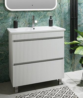 Тумба под умывальник Runo Модена 65 (напольная, белый)