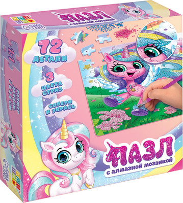 Развивающая игра Puzzle Time Сказочный единорог / 10145543 (72эл)
