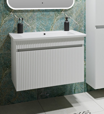 Тумба под умывальник Runo Модена 75 (подвесная, белый)