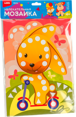 Набор для творчества Lori Увлекательная мозаика. Зайчик на самокате / Км-016