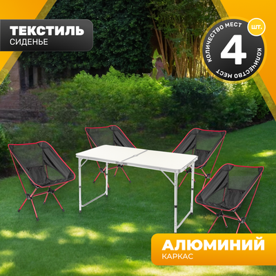 Комплект складной мебели Sundays ZC-CT003/ZC-CC012-1 (черный)