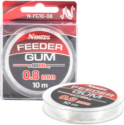 Фидергам Namazu Feeder Gum d-0.8мм / N-FG10-08 (10м, прозрачный)