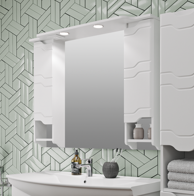 Шкаф с зеркалом для ванной Runo Стиль 105