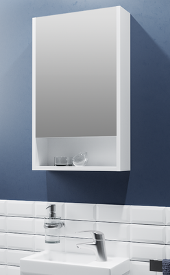 Шкаф с зеркалом для ванной Runo Микра 40