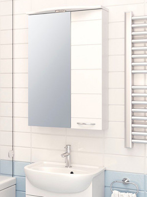 Шкаф с зеркалом для ванной Runo Кипарис 50 правый