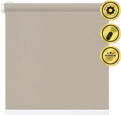 Рулонная электроштора НеоФьюжен Эден 200 150х250 левая (кварцевый, белая фурнитура)