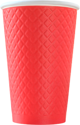 Набор бумажных стаканов Паксервис 400мл / EM90-530 (50шт, WaffleRed)