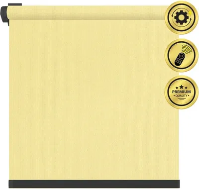 Рулонная электроштора НеоФьюжен Эден 200 120х250 правая (медовый, черная фурнитура)