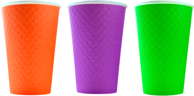 Набор бумажных стаканов Паксервис 400мл / EM90-530 (400шт, WaffleColor)