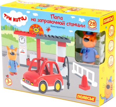 Конструктор Полесье Три кота. Папа на заправочной станции / 77520