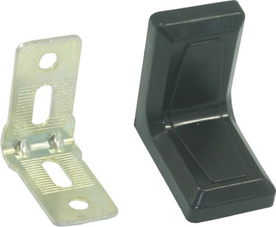 Уголок крепежный Металлист Мебельный 26x26 с декоративной накладкой (10шт, черный/цинк)