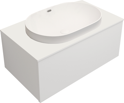 Тумба с умывальником ЗОВ Кито 100 / K100LW0MWM-LDSPW6002 (белый матовый)
