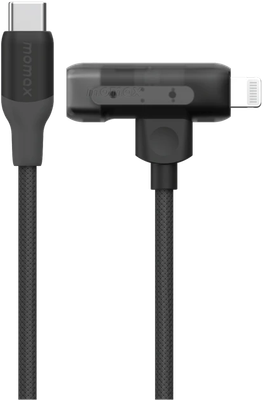 Кабель Momax 1-Link Flow Duo 2в1 / DL56D  (1.5м, черный)