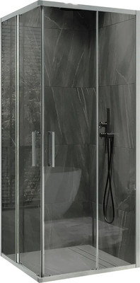 Душевой уголок MaybahGlass MGY-1328-5 (графит стекло/хром матовый)