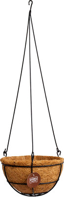 Кашпо BOTANICA Подвесное металлическое с кокосовым лайнером 30см