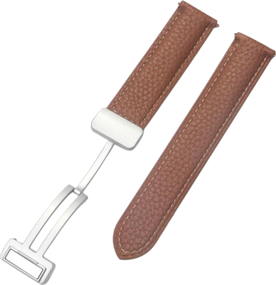 Ремешок для умных часов Rumi Flex Buckle 20мм (коричневый/серебристая пряжка)