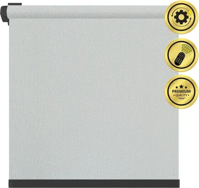 Рулонная электроштора НеоФьюжен Эден 250 100х250 правая (серый, черная фурнитура)