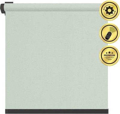 Рулонная электроштора НеоФьюжен Эден 200 100х250 левая (снежная мята, черная фурнитура)