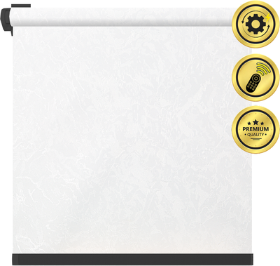 Рулонная электроштора НеоФьюжен Джерси 170х250 левая (белый, черная фурнитура)