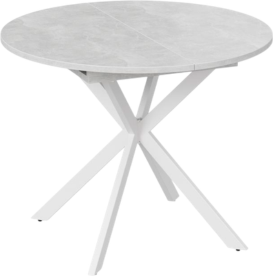 Обеденный стол ТриЯ Мэдисон раздвижной Тип 1 (белый муар/ателье светлый)