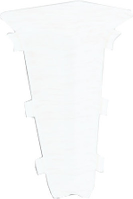 Уголок для плинтуса DekorPlast 67мм LL001 (2шт, белый с тиснением, внутренний, флоупак)