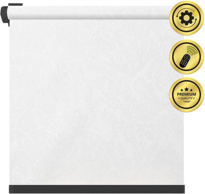 Рулонная электроштора НеоФьюжен Джерси 170х250 правая (белый, черная фурнитура)