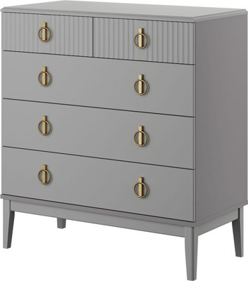 Комод Bravo Мебель Фарго 5 ящ. (серый шифер/лак антрацит)