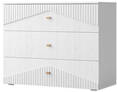 Комод Мебель-КМК 3Я Оливия КМК 0971.19 (белый текстурный/М3 ясень белый текстурный)