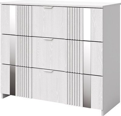 Комод Мебель-КМК 3Я Харди КМК 0965.21 (белый текстурный/М3 ясень белый текстурный)