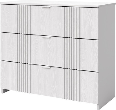 Комод Мебель-КМК 3Я Харди КМК 0965.21-01 (белый текстурный/М3 ясень белый текстурный)