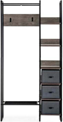 Стойка для одежды Древпром Рошелье ДП4-09 ЛДСП (черный матовый)